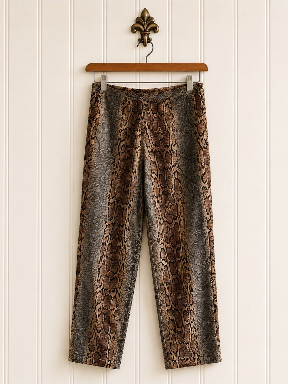 Hanna & Gracie Anthropologie stretch vintage python pants 4
